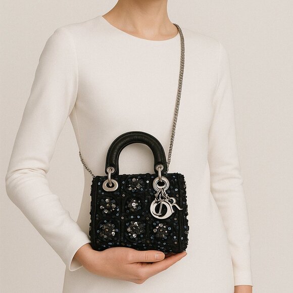 Dior Mini Lady Dior Python Limited Edition beaded swarovski bag - Picture 1 of 16